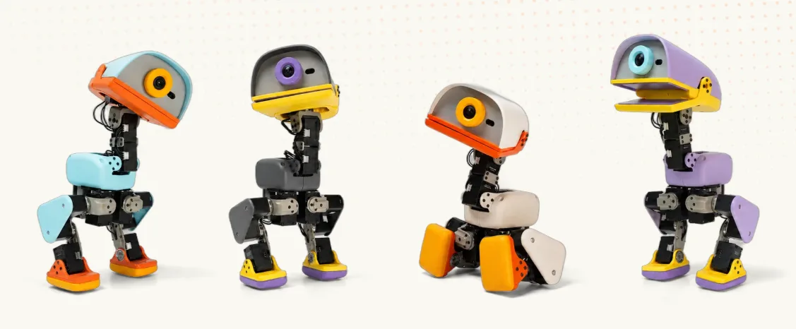 허깅페이스 Pollen Robotics의 25cm 오리 모양 이족보행 로봇 마이크로덕(Microduck)