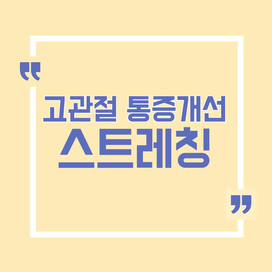 고관절스트레칭