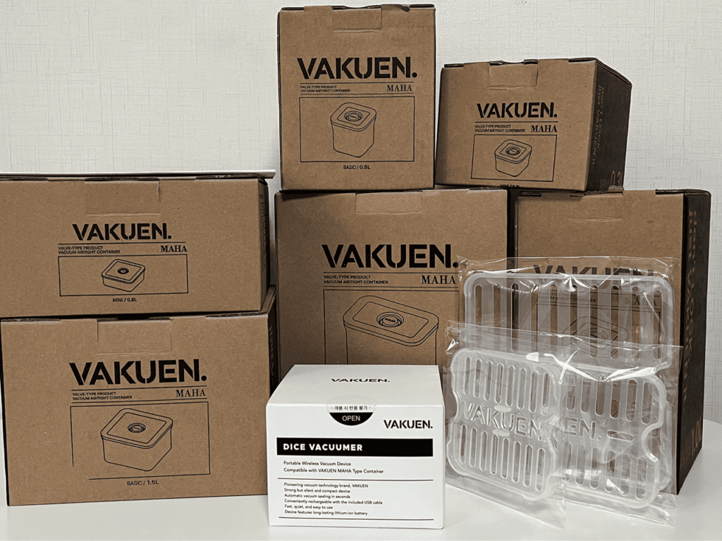 바퀜 진공용기 마하 시리즈와 다이스 바큠 언박싱 전 박스 모습