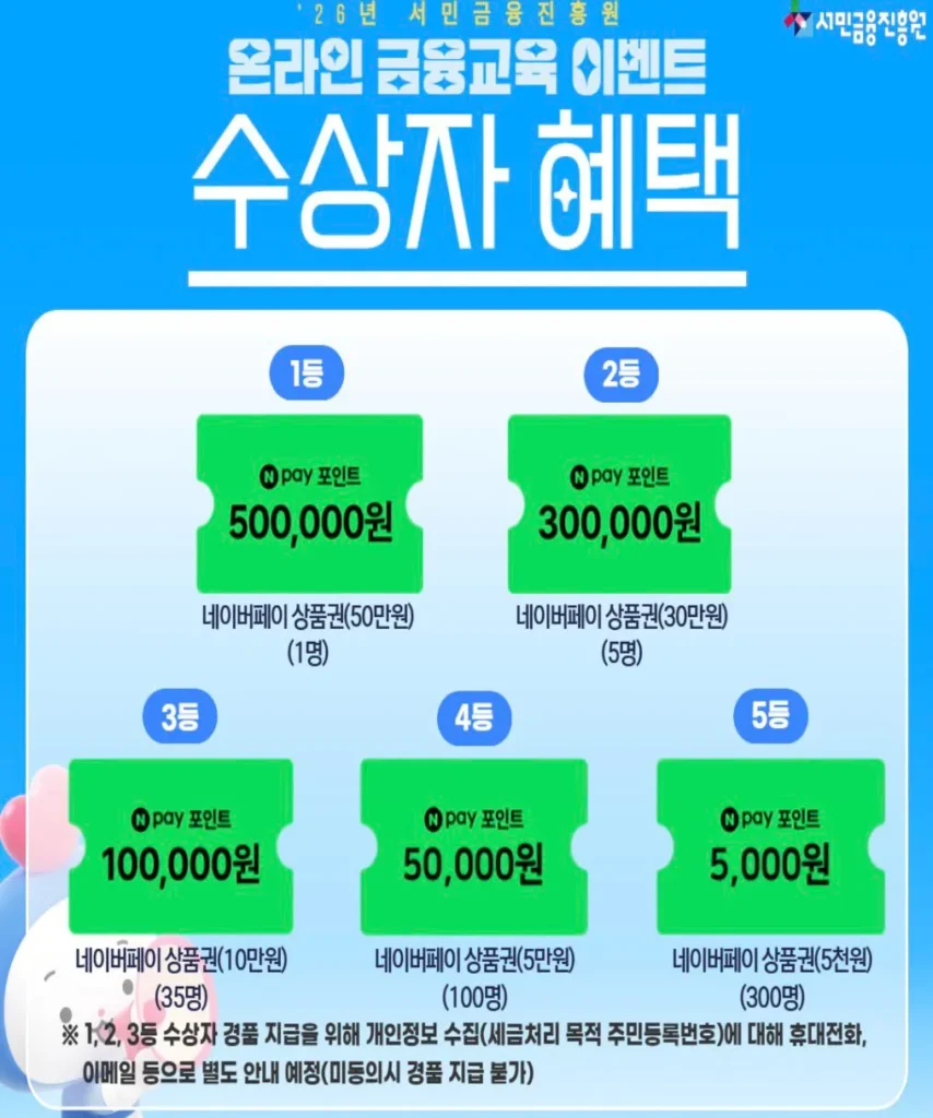 서민금융진흥원 온라인 교육 이벤트